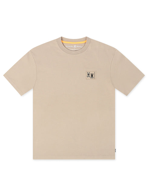 Psycho Bunny Monroe Heavy Weight Relaxed Fit Tee - Stone