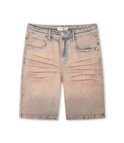 Almost Someday Solomon Rhinestone Jorts - Maroon