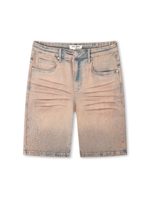 Almost Someday Solomon Rhinestone Jorts - Maroon