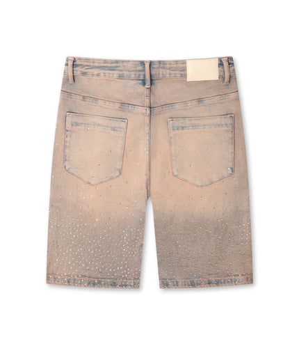 Almost Someday Solomon Rhinestone Jorts - Maroon