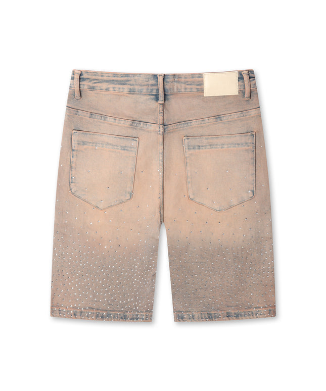 Almost Someday Solomon Rhinestone Jorts - Maroon