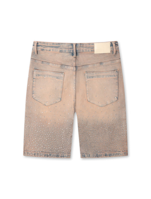 Almost Someday Solomon Rhinestone Jorts - Maroon