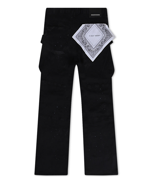 First Row Relaxed Fit Utility Cargo Pants - Black