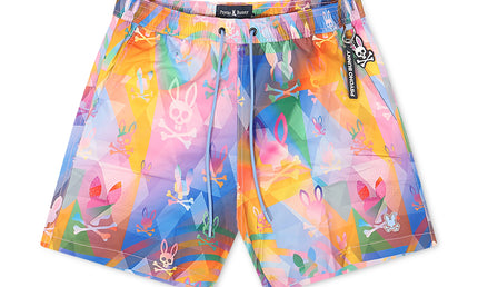 Psycho Bunny Milos Printed Swim Shorts - Ice Blue