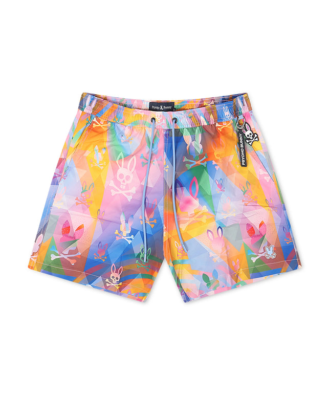 Psycho Bunny Milos Printed Swim Shorts - Ice Blue