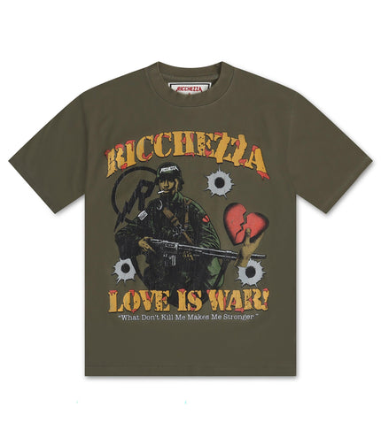 RICCHEZZA LOVE IS WAR TEE - GREEN RICCHEZZA