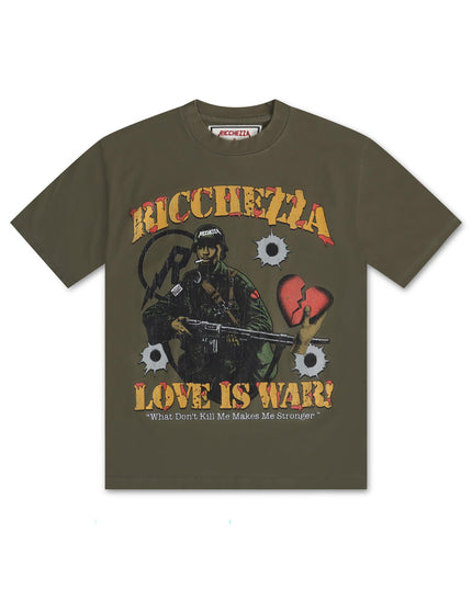 RICCHEZZA LOVE IS WAR TEE - GREEN RICCHEZZA