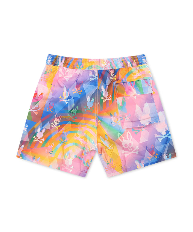 Psycho Bunny Milos Printed Swim Shorts - Ice Blue