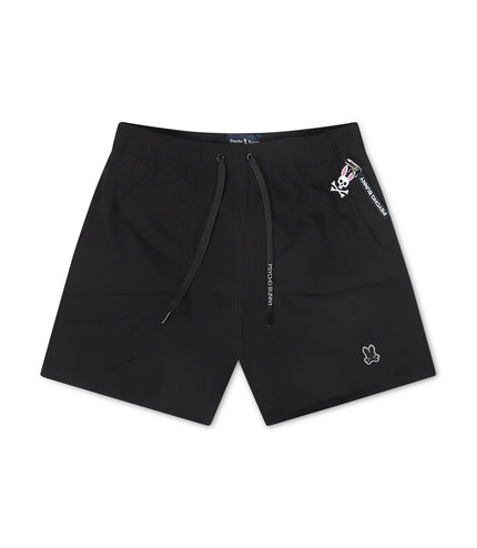 Psycho Bunny Samos Hydrochromic Printed Swim Shorts - Black