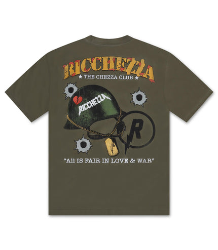 RICCHEZZA LOVE IS WAR TEE - GREEN RICCHEZZA