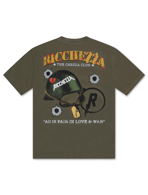 RICCHEZZA LOVE IS WAR TEE - GREEN RICCHEZZA