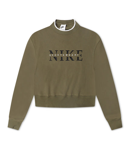 Nike Womens Phoenix Oversized Crewneck - Medium Olive