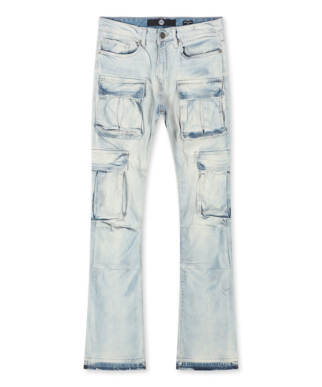 Jordan Craig Cargo Stacked Jean - Iced White