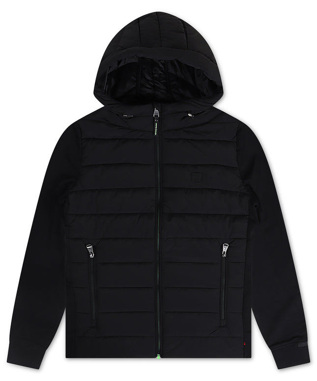 Psycho Bunny Mens Malcom Mixed Media Jacket - Black