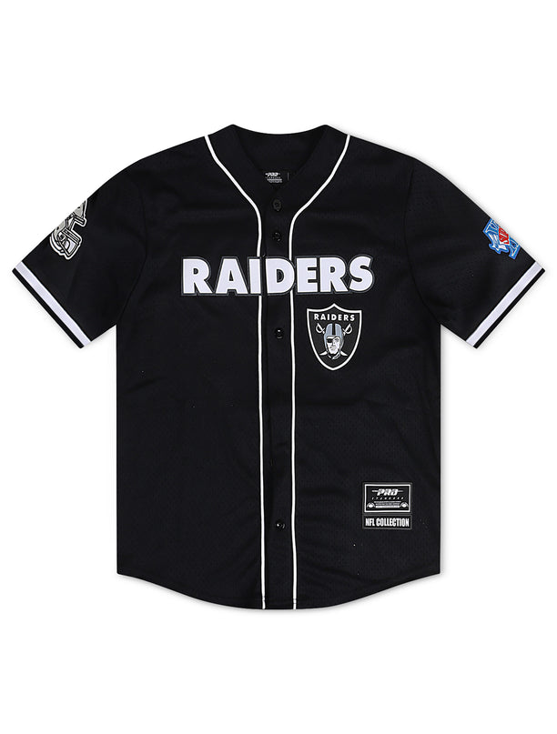 Pro Standard Raiders Button Up Tee Jersey - Black