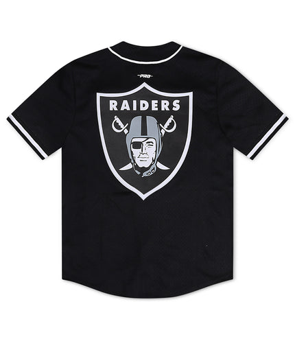 Pro Standard Raiders Button Up Tee Jersey - Black