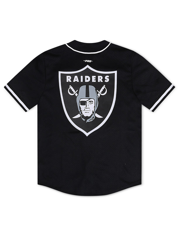 Pro Standard Raiders Button Up Tee Jersey - Black