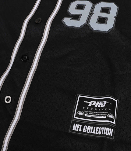 Pro Standard Raiders Button Up Tee Jersey - Black