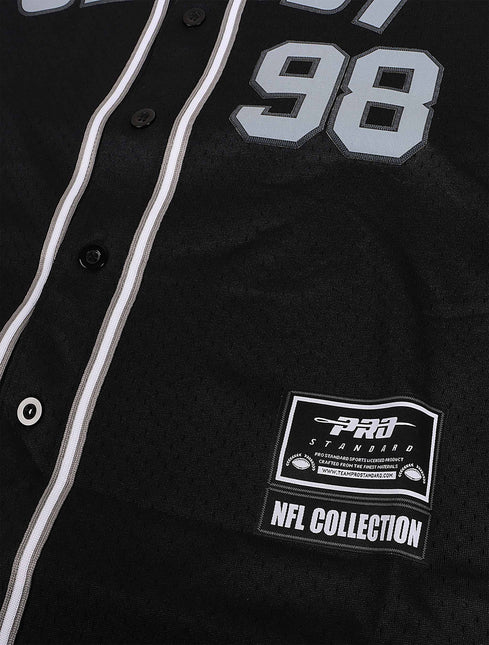 Pro Standard Raiders Button Up Tee Jersey - Black