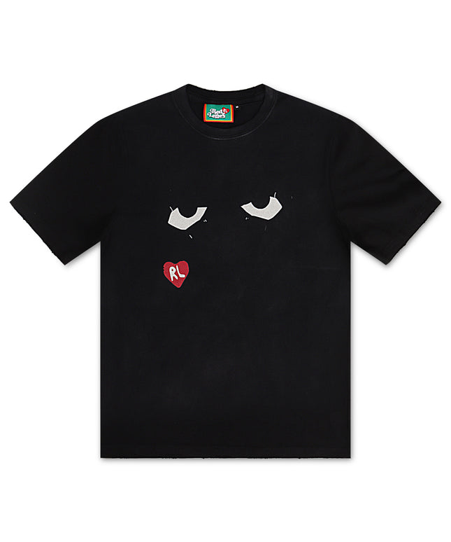 Red Letters Fred Eyes Tee - Vintage Black