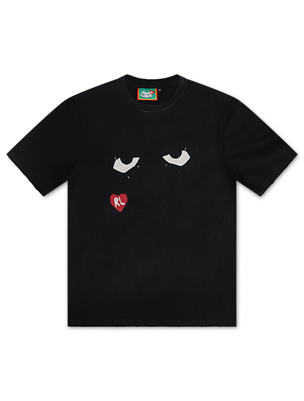 Red Letters Fred Eyes Tee - Vintage Black