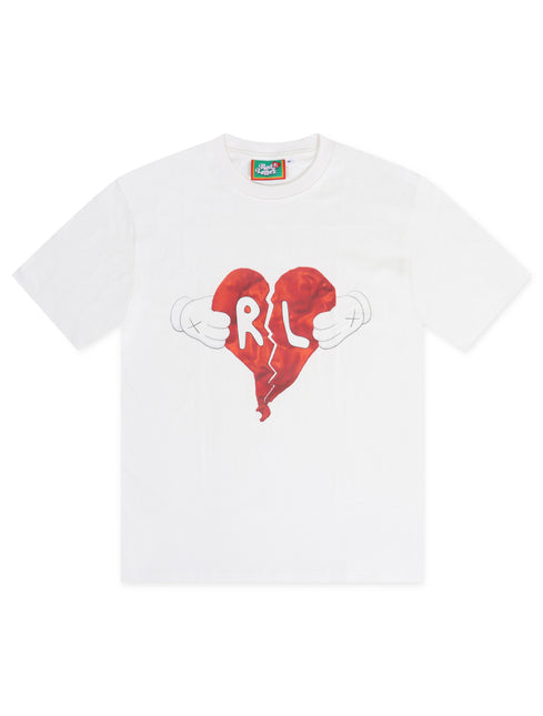 Red Letters Break My Heart Tee - White