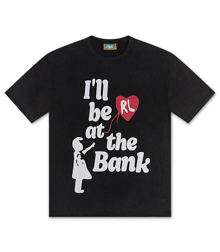 Red Letters I'll Be at The Bank Tee - Vintage Black