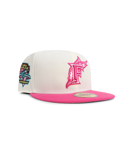 New Era 5950 Marlins "10th Anniversary" - Cream/Pink