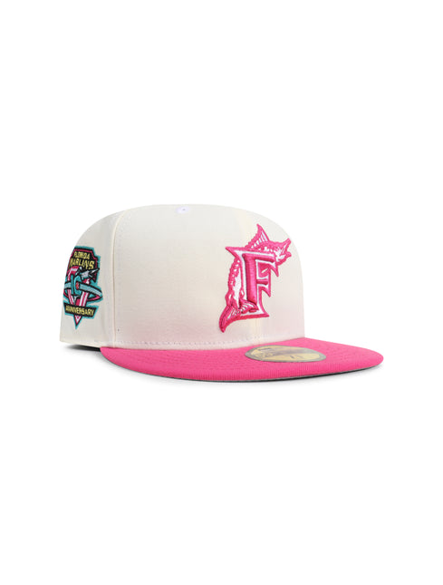 New Era 5950 Marlins "10th Anniversary" - Cream/Pink