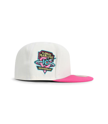 New Era 5950 Marlins "10th Anniversary" - Cream/Pink