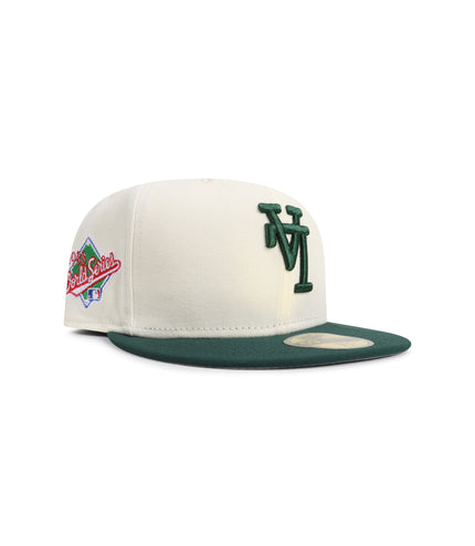 New Era 5950 Dodgers Upside Down LA World Series Hat - Chrome/Green