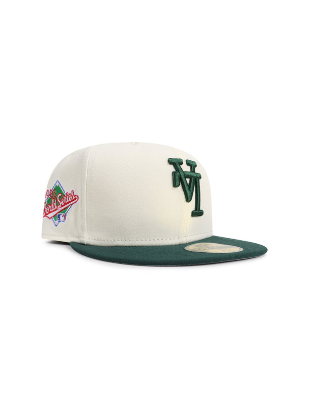 New Era 5950 Dodgers Upside Down LA World Series Hat - Chrome/Green