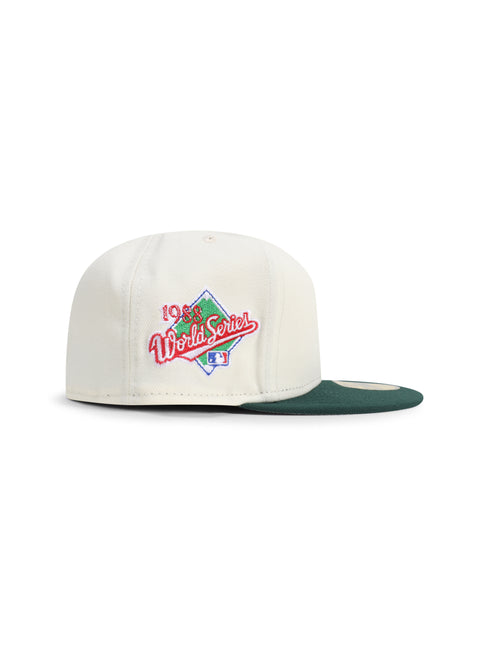 New Era 5950 Dodgers Upside Down LA World Series Hat - Chrome/Green