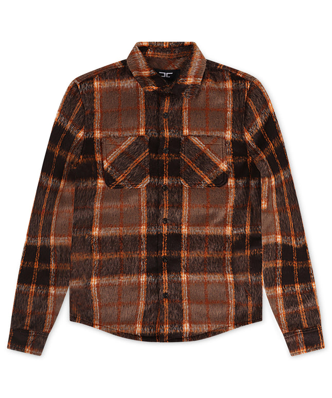 Chaqueta estilo camisa Jordan Craig con grafiti para niños, color marrón