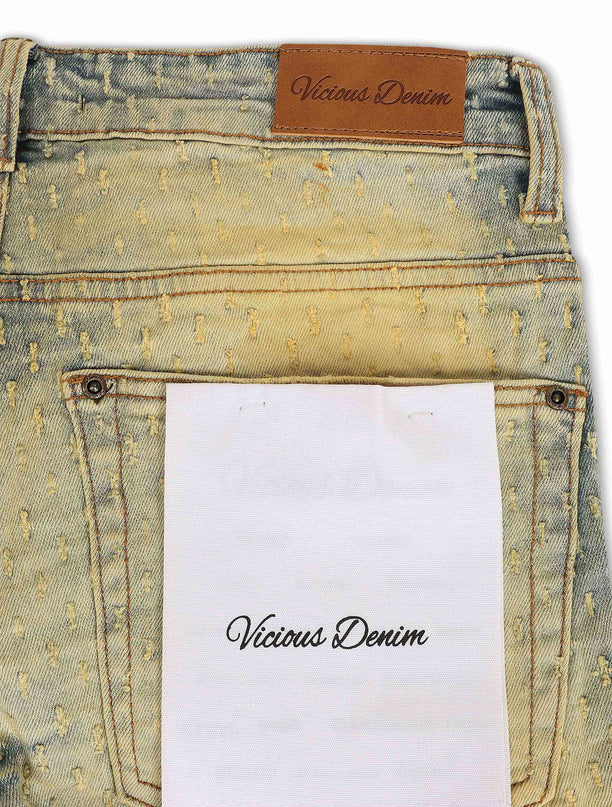 Vicious Denim Dual Cargo Stacked Flare Jeans - Light Vintage