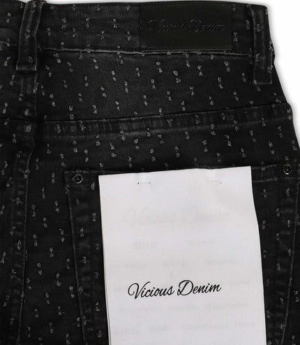 Vicious Denim Dual Cargo Stacked Flare Jeans - Onyx