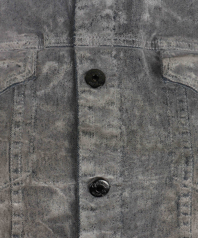 Vicious Denim Velvet Coated Denim Jacket - Grey