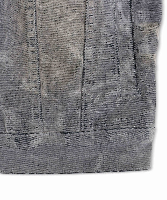 Vicious Denim Velvet Coated Denim Jacket - Grey