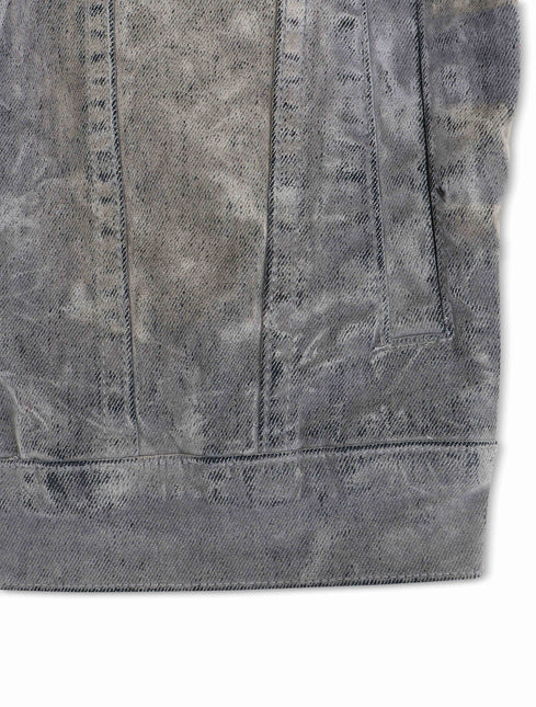 Vicious Denim Velvet Coated Denim Jacket - Grey