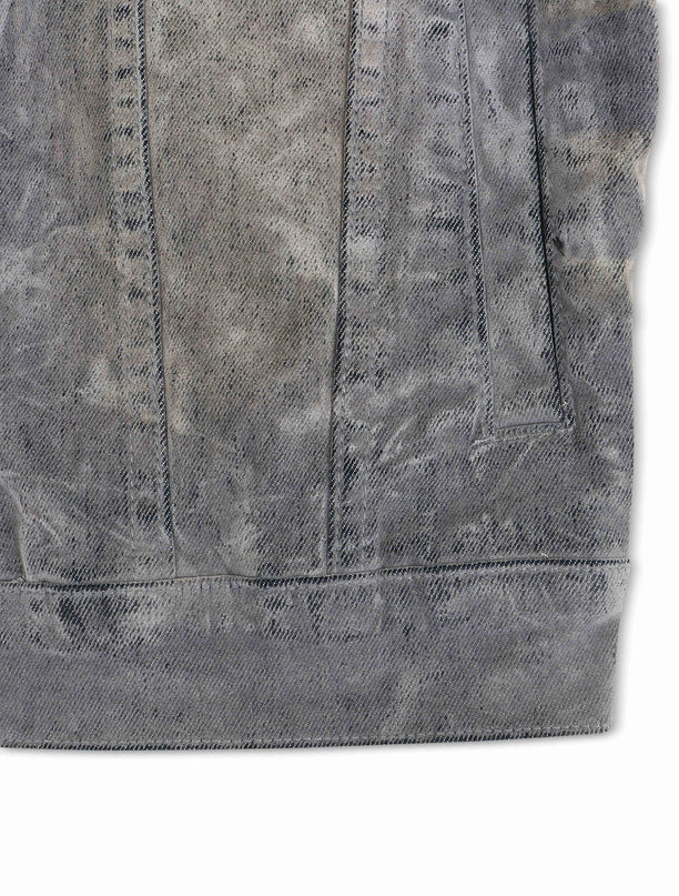 Vicious Denim Velvet Coated Denim Jacket - Grey