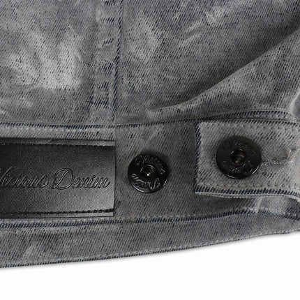 Vicious Denim Velvet Coated Denim Jacket - Grey