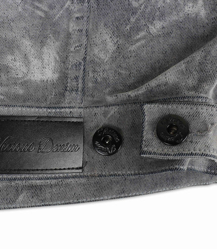 Vicious Denim Velvet Coated Denim Jacket - Grey