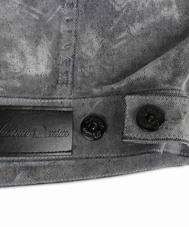 Vicious Denim Velvet Coated Denim Jacket - Grey