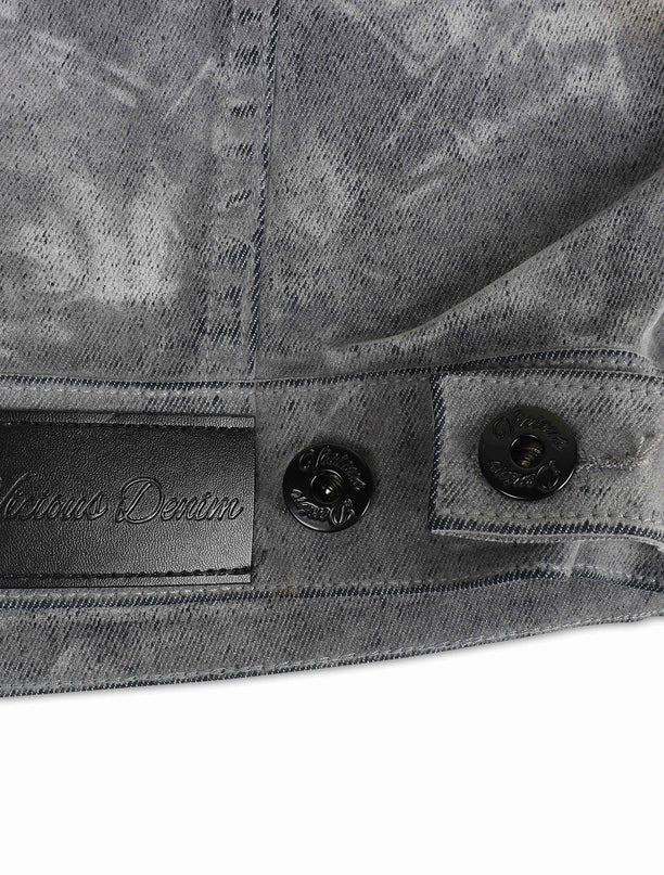 Vicious Denim Velvet Coated Denim Jacket - Grey