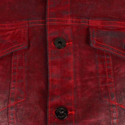 Vicious Denim Velvet Coated Denim Jacket - Red