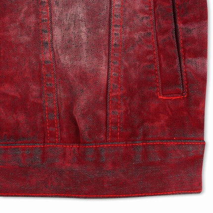 Vicious Denim Velvet Coated Denim Jacket - Red