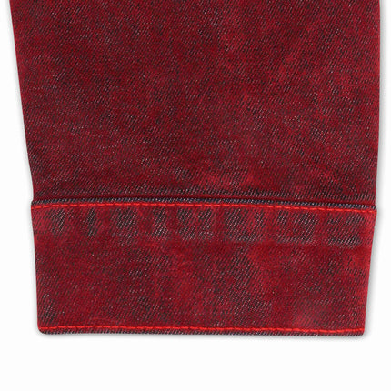 Vicious Denim Velvet Coated Denim Jacket - Red