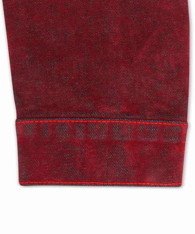 Vicious Denim Velvet Coated Denim Jacket - Red