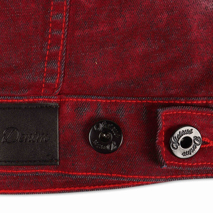 Vicious Denim Velvet Coated Denim Jacket - Red