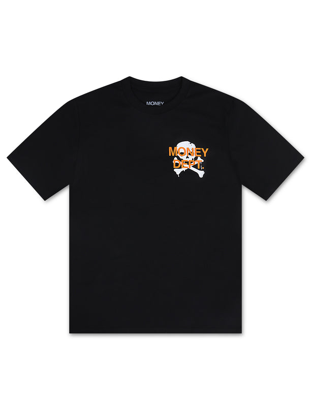 Money Dept. Skull Tee - Black/Orange